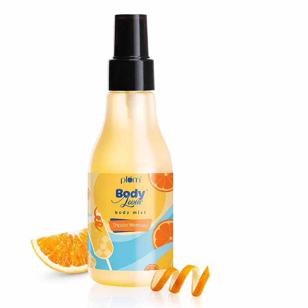 Plum BodyLovin' Trippin' Mimosas Body Mist | Long Lasting Citrus Fragrance For Women & Men With Grapefruit, Red Berries & Musk | High On Fun | Travel-Friendly Perfume Body Spray 150 ml
