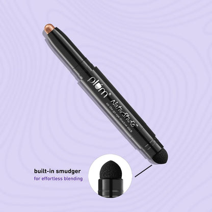 Plum NaturStudio on-the-go Eyeshadow Stick | Waterproof & Crease-proof | Highly Pigmented | With Smudger | Metallic Finish | 124 Forest Fling