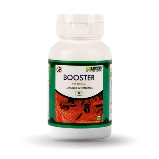 DR. KUMAR'S LIFESTYLE CENTRE Booster Nitrogen L-Arginine Tablets | HCL & Vitamin B6 | Support Healthy Blood Circulation | Health Supplement | 30 Tablets | 1000mg