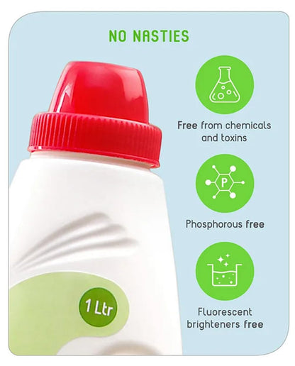 Babyhug Liquid Cleanser | Feeding Bottles, Accessories & Vegetables Disinfectant - 1000 ml | Anti bacteria, Anti Stink | Formulated with Edible Ingredients, Safe for Cleaning Baby Products (1000ml)