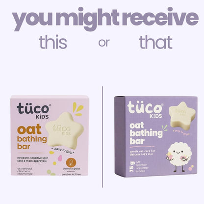 Tuco® Kids Oat Bathing Bar for Baby & Newborn, 75g (Pack of 1) | Star Shaped-Easy to Grip, 100% Soap & Tear Free, Skin Friendly PH5.5, Dermatologically Tested, Safe for Sensitive Skin