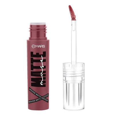 MARS Matte Muse Mousse Lipstick (3ml) (17-GLAM GODDESS) with Doe-Foot Applicator | Highly Pigmented | Smooth Texture | Hydrating Formula | Blurry Lips Effect