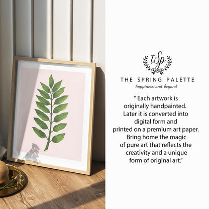 New Life Botanical Wall Painting| Modern Art Painting for Living Room Bed Room and Office | 11 x 14 inches (Natural Frame)