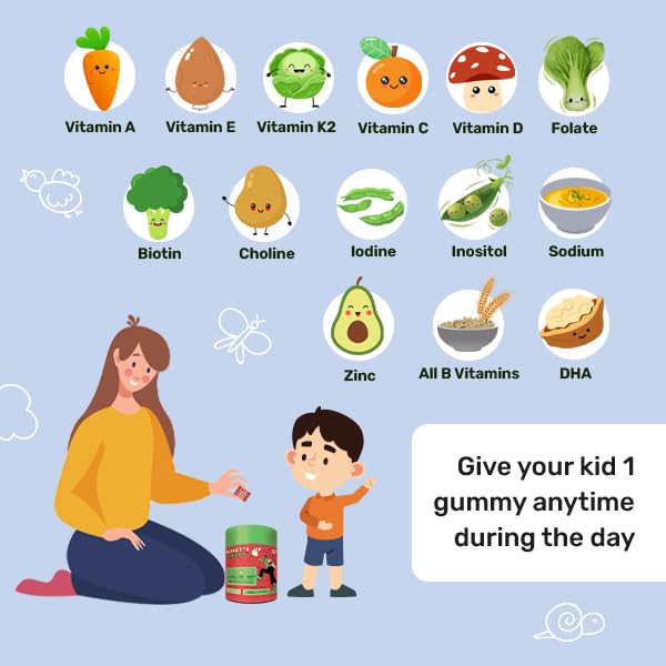 What's Up Wellness Multivitamin Gummies For Kids With Dha, Vitamins And Zinc, Healthy Gummy For Daily Nutrition, Natural Orange Flavored Gummies For Kids And Teenagers –30 Days Pack (Age 5 –17 Years)