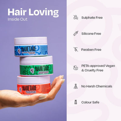 Manetain Ultimate Bond Repair Therapy 100gm | Deep Repair Curl Conditioner for Curly Hair Women & Men | Strengthening Conditioner for Frizzy Hair with FiberHance™, Plant Keratin & Ceramides | CG‑Friendly