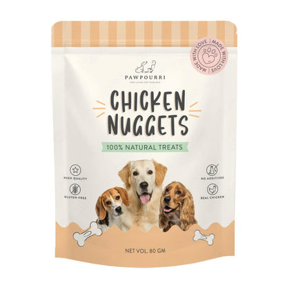 PAWPOURRI Made with 100% Natural Chicken Nuggets Treats (80gm Pack of 1)