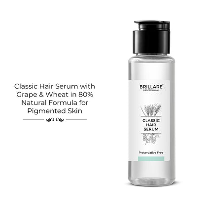 BRILLARE Classic Hair Serum with Grape Seed & Wheat Germ Oil for Smooth, Shiny Hair | Non-Sticky, Non-Greasy Formula | Hair Serum for Dry, Frizzy Hair