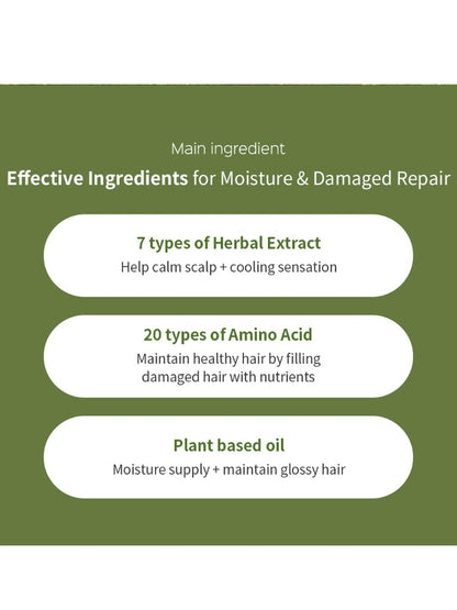LADOR Herbalism Hair Treatment (Conditioner) (360ml) Korean Hair Conditioner To Control Hair Fall, Repairs Damaged Hair, Maintaining Softness, Natural Shine | Suitable For Sensitive Scalp, Frizzy & Damaged Hair