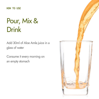 Kapiva Aloe Vera + Amla Juice | Cold-pressed Juice for Glowing Skin | Helps with Metabolism (1L)