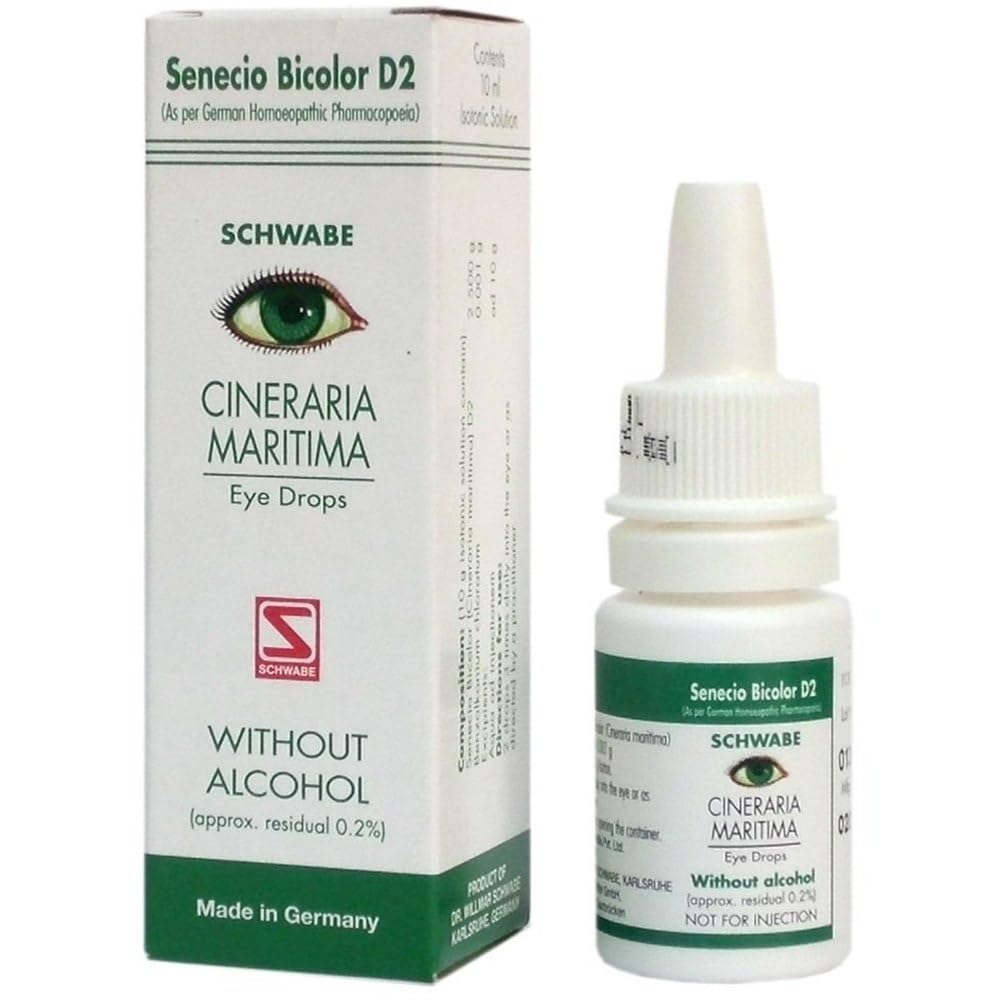 Dr Willmar Schwabe Germany Cineraria Maritima Without Alcohol Eye Drop (10ml X 1 BOTTLE)