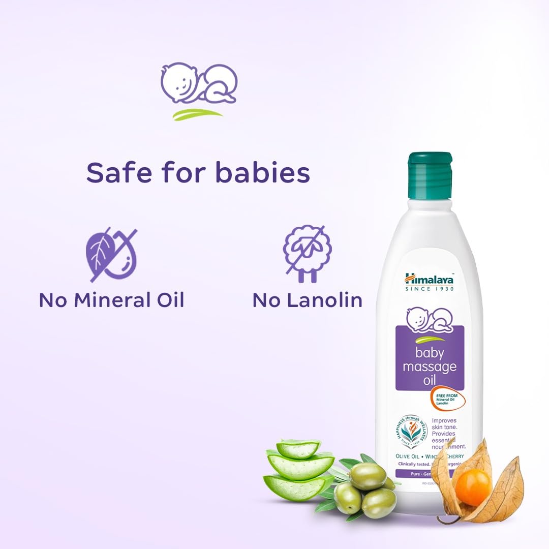 Himalaya Baby Massage Oil for Strong bones & muscles – 200ml | No.1 Doctor Prescribed