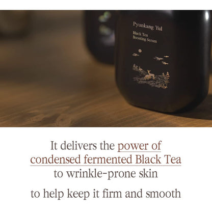 [PKY] Pyunkang Yul Black Tea Boosting Serum for Firm & Dull Skin, Kombucha Fermented Black Tea with Peptides for Fine Line Care, Korean Skincare (45 ml)