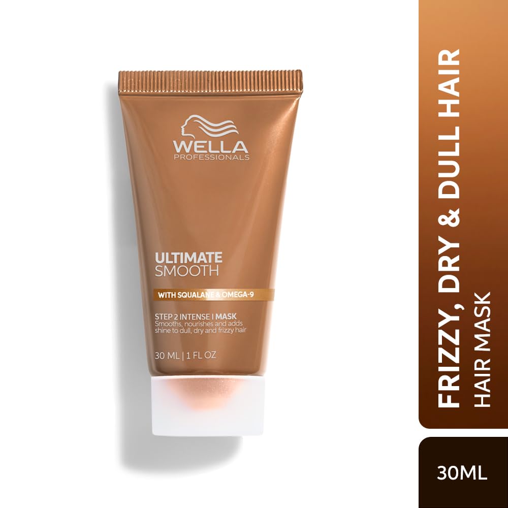 Wella hair mask tube for frizzy, dry, and dull hair on a white background