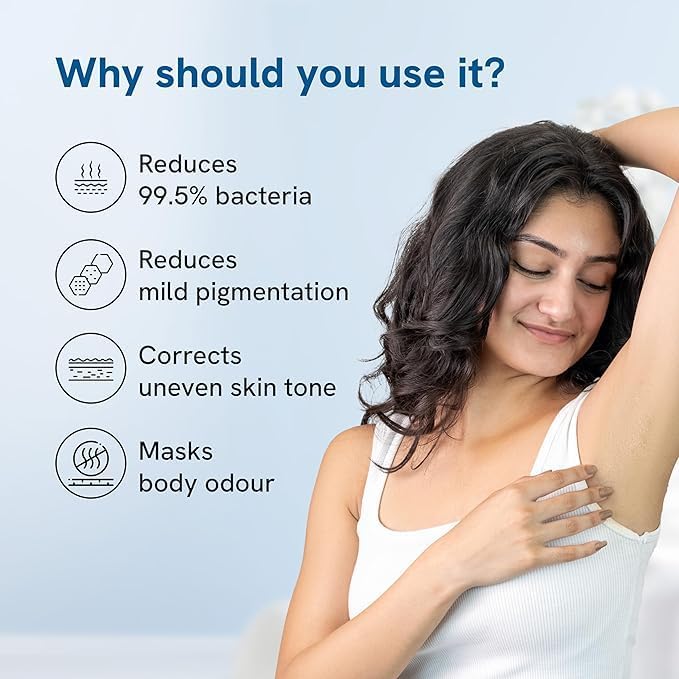 Be Bodywise 4% Aha Bha Underarm Roll On 50ml | 2% Lactic Acid, 1% Mandelic Acid, 1% Salicylic Acid | Controls Odour & Reduces Pigmentation | 0% Alcohol & 0% Aluminium | Aqua Fragrance