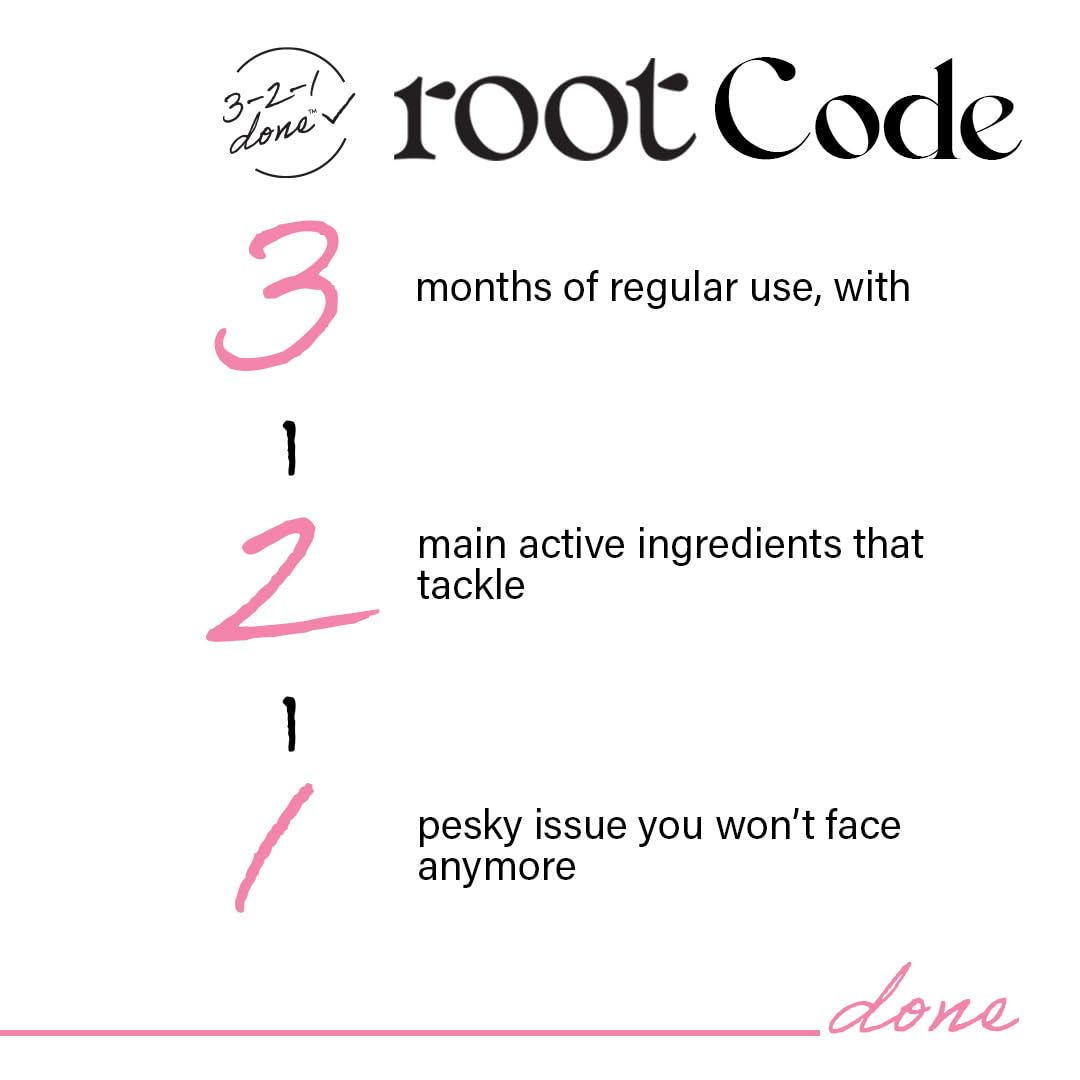 Advertisement for 'root Code' with text about product benefits on a white background.