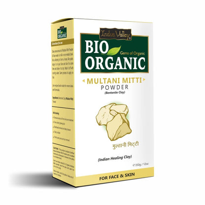 Box of Bio Organic Multani Mitti Powder on a white background