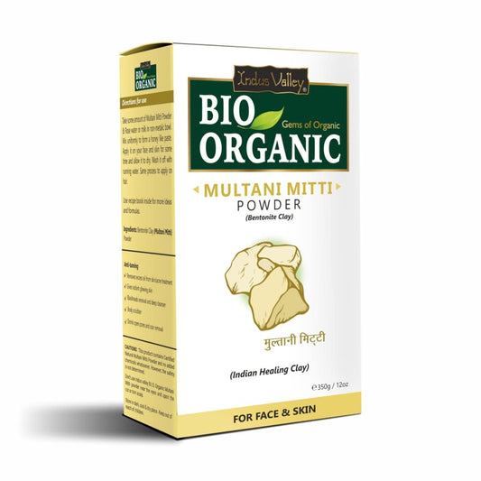 Box of Bio Organic Multani Mitti Powder on a white background