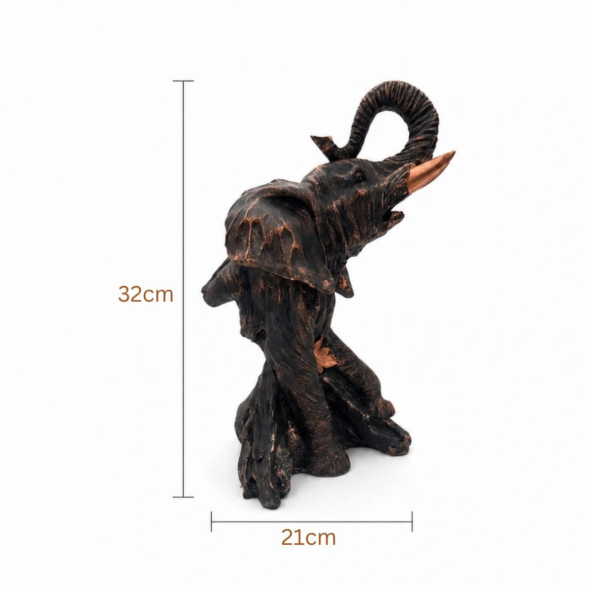 Majestic Elephant Figurine for Home & Office Décor | Handcrafted Modern Showpiece for Living Room, Study, Shelf & Table Styling (Bronze Finish)