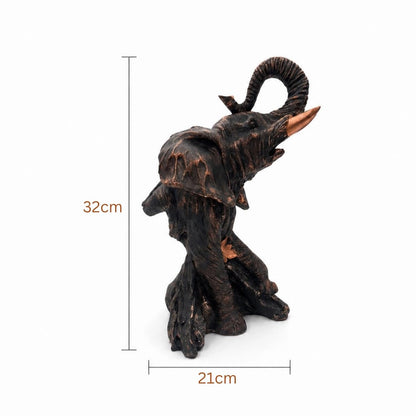 Majestic Elephant Figurine for Home & Office Décor | Handcrafted Modern Showpiece for Living Room, Study, Shelf & Table Styling (Bronze Finish)