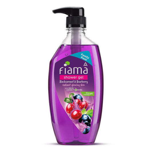 Fiama Body Wash Shower Gel Blackcurrant & Bearberry, 750ml Family Pack, Body Wash for Women & Men with Skin Conditioners for Radiant Glow, Suitable for All Skin Types