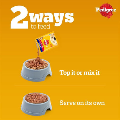 Pedigree Adult Wet Dog Food, Chicken & Liver Chunks in Gravy, 70 g, Complete & Balanced Meal for Adult Dogs