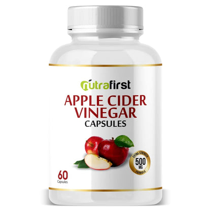 Nutrafirst Apple Cider Vinegar Capsules (500mg) for Weight Management, Skin & Hair Health in Men & Women – 60 Capsules