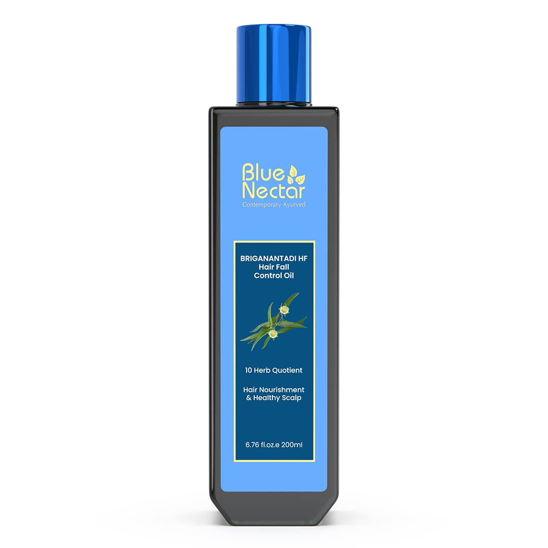 Blue Nectar Anti Frizz Hair Shampoo for Dry & Frizzy Hair | Plant Based Biotin Shampoo for Hair Growth for Women & Men (15 herbs, 200ml)