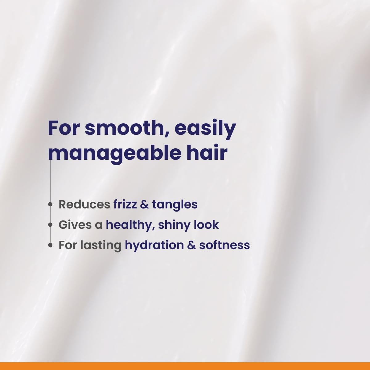 Text on a white background describing hair care product benefits
