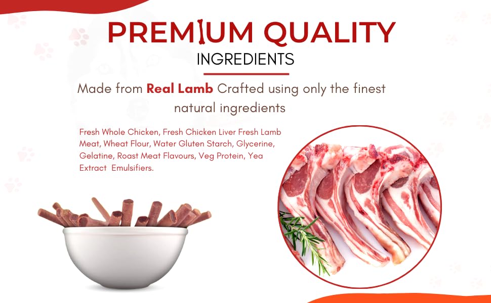 Pet en Care Real Lamb Stix for Dogs, Natural and Nutritional Treat | High in Proteins | Healthy Snacks for All Breed Dogs