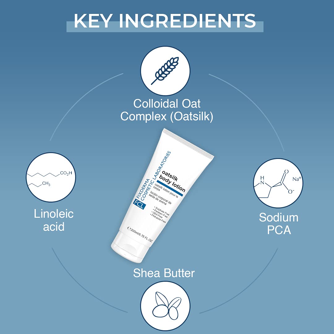 FCL Oatsilk Body Lotion For Dry & Rough Skin | Moisturizing Lotion | Long Lasting Hydration | Nourishes Skin | Soothing Lotion | Reduces Itching | 200Ml