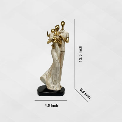 Xtore Stylish Loving Couple Resin Romantic Figurine Statue for Home Decor (Pack of 1, Golden Brown)
