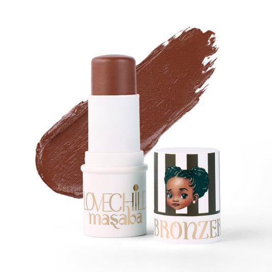 LoveChild Mini Masaba Bronzer Stick To Sculpt, Define & Lift, Contour Makeup, Matte Finish, Smooth Glide, Makeup Stick Suitable for All Indian Skin Tones, Fist Bump (Deep Brown) 7.5g