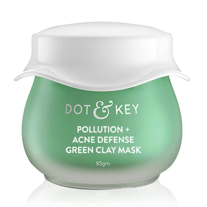Zephivo Dot & Key Skin Care Pollution + Acne Defense Green Clay Mask | Clay Mask for Face with Salicylic & Matcha Tea | Reduces Active Acne, Soothes Redness | For Dark Spots, Oily, Acne Prone Skin | 85g
