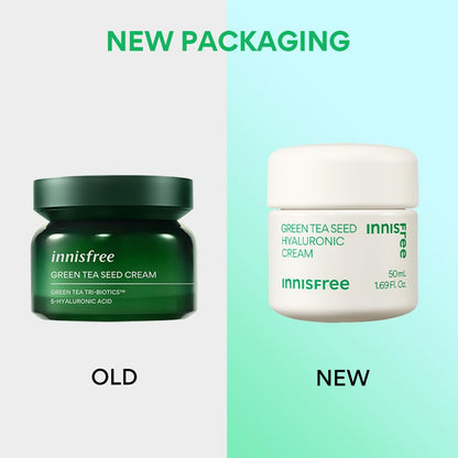 Innisfree Green Tea Seed Moisturiser with Hyaluronic Acid 50Ml| Hydrating & Soothing Face Cream | Non oily & Sticky | Korean Skincare for Dry & Dehydrated Skin For Dry Skin, Normal & Sensitive Skin