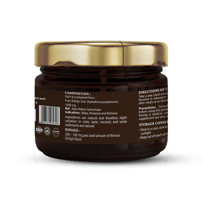 Nirvasa Pure & Original Himalayan Shilajit/Shilajeet Resin 20g | 100% Natural with 70% Fulvic Acid & 84+ Trace Minerals | Boosts Energy, Stamina, Strength & Immunity | 200-500 mg/Serving