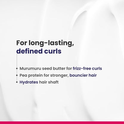 Text describing hair care product benefits on a white background