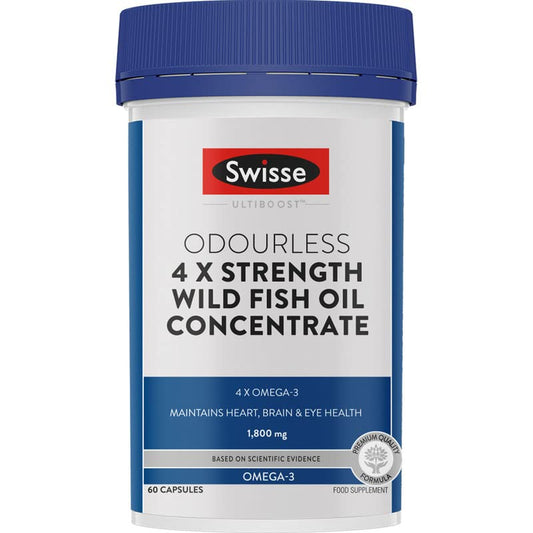 Zephivo Swisse 4X Strength Fish Oil (1800mg Omega 3 In Single Capsule) Highest Fish Oil Strength - Recommended For Gym Goers & Active Individuals, 60 Capsules (1 Capsule Per Serving)