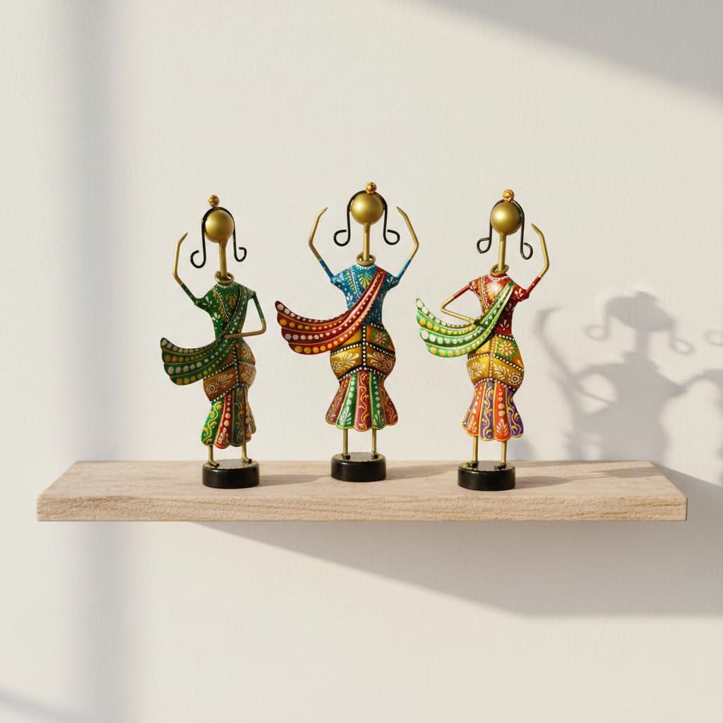 CraftVatika Home Decoration Items for Living Room, Rajasthani Dancing Lady Showpiece, Aesthetic Home Decor for Living Room Tabletop Wedding Anniversary Home House Warming Gifts Bew Home