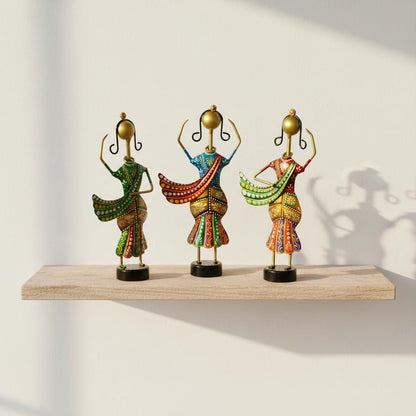 CraftVatika Home Decoration Items for Living Room, Rajasthani Dancing Lady Showpiece, Aesthetic Home Decor for Living Room Tabletop Wedding Anniversary Home House Warming Gifts Bew Home