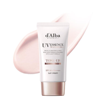 d'alba Piedmont Italian White Truffle Waterfull Tone-Up Sunscreen, Vegan Skincare, Tinted Moisturizer With Spf 50+ Pa++++, Glowy Sunscreen For Sensitive Skin - 50ml