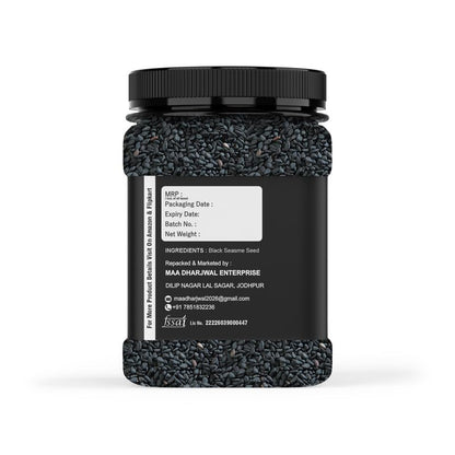 KraveYum Black Sesame Seeds for Eating | Whole Fresh and Natural Unhulled Kale | Black Til Seed for Weight Management, Indian Spice | Kaale Til