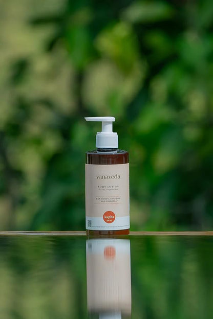 Vanaveda Kapha Body Lotion for Oily Skin | Lightweight Ayurvedic Moisturiser | Daily Body Care for Smooth, Non-Sticky Skin | 300ml
