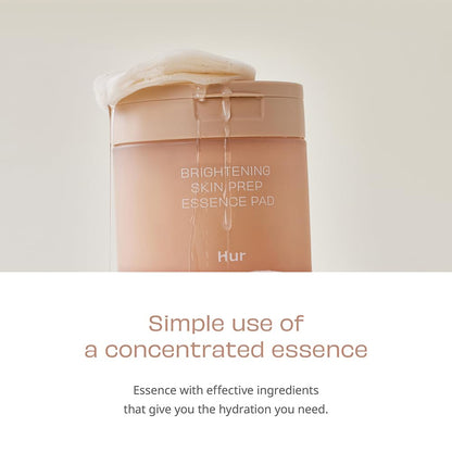 House of Hur Brightening Skin Prep Essence Pad (70 pads) - Brightning, Exfoliating, Hydrating Soft Cotton Essence Pads, Moisture Barrier, Reduce Hyperpigmentation – 140ml