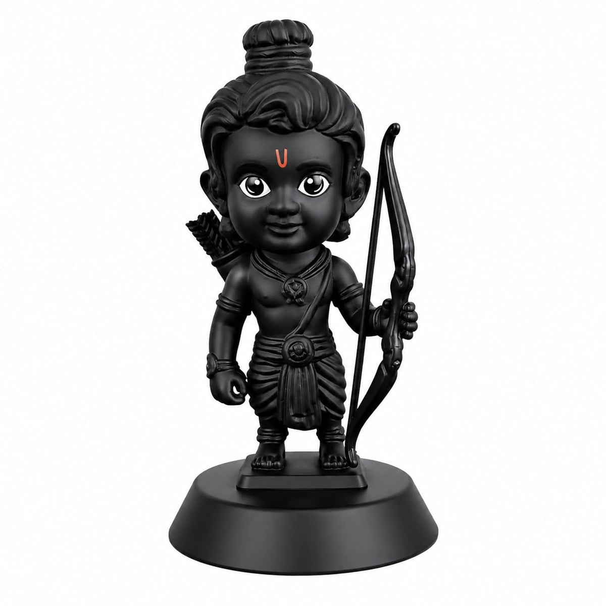 B.R STORE Ayodhya Lord Shree Ram Lalla Ji Idol | Dhanush Teer Kaman Figurine for Car Dashboard, Home & Office Decor | Divine God Statue for Puja & Gifting Family, Friends & Kids (Black)