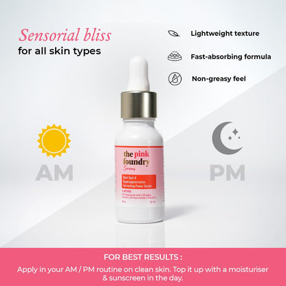 The Pink Foundry Dark Spot & Hyperpigmentation Serum with 3% Tranexamic Acid 2% Alpha Arbutin 3% Niacinamide | Fades Appearance of Acne Marks | All Skin Types | For Men & Women | Lightweight & Fast Absorbing | 15 ml