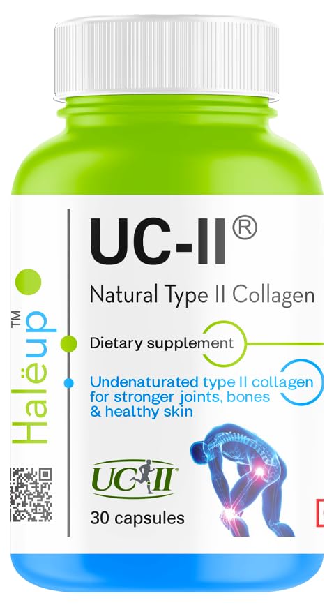 Haleup UC-II® Inc USA, Undenatured Natural Type II Collagen, 40mg, Clinically Researched for Joint Health || Strength || Flexibility || Mobility, 30 Capsules