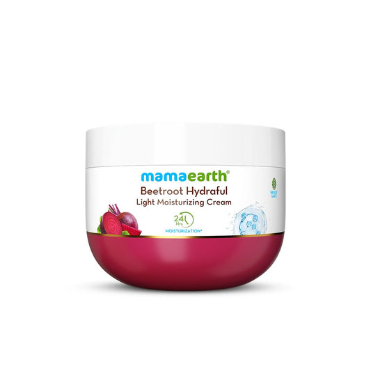 Mamaearth Beetroot Hydraful Light Moisturizing Cream with Beetroot & Hyaluronic Acid | For Hydrated Pink Glow | For Face, Hand & Body | 24-H Moisturization | Quick Absorbing | Non-Greasy | Soft Moisturizer | 200 g