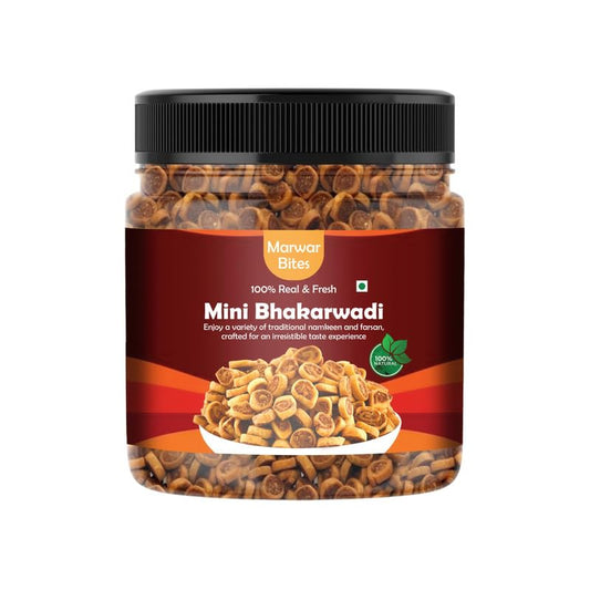 MarwarBites Mini Bhakarwadi 500gm | Crispy & Tasty Bhakarwadi Perfect for Tea Time | Healthy Baked Namkeen Snack - Munchies