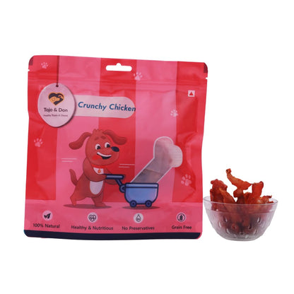 Tojo & Don Premium Crunchy Chicken Dog Treats, 100 g | 100% Natural Single-Ingredient Chicken | High-Protein Healthy Treats | No Preservatives | Vacuum Packed for Freshness | Dog Treats