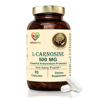 Nutraliebe L-Carnosine 500mg - Premium Antioxidant and Anti-Aging Support, 90 Capsules